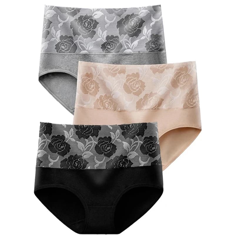3Pcs/Lot Women's Underwear Plus Size Cotton Panties High Waist Briefs Sexy Lingerie Female Pantys M-5XL Seamless Underpant Girls