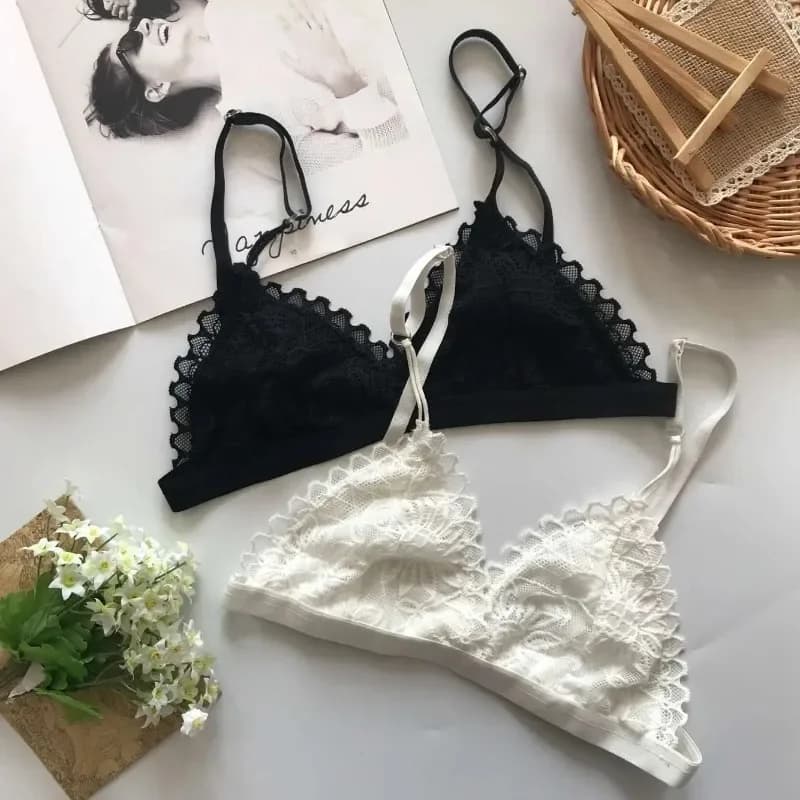 Summer Sexy Lace Tube Top Women Hollow Out Bralette Thin Chest Girl Bras Seamless Transparent Lingerie French Underwear
