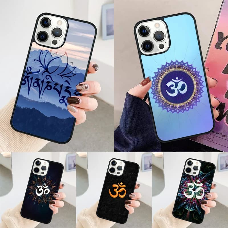 Om Symbol phone case Cover For iPhone 14 15 16 Pro Max SE 2020 coque For apple 11 12 13 Pro Max Mini 7 8 Plus