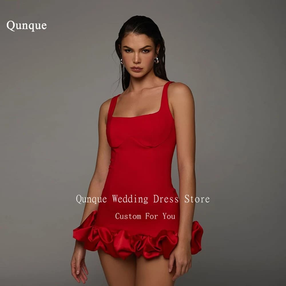 Qunque Short Homecoming Dress Straps A Line Vestidos De Graduación Ruffles Corset Customized Vestidos Cola De Pato De Graduación