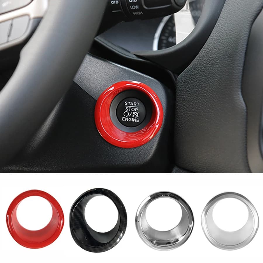 New 1Pcs ABS Car Interior Decoration Engine Start Stop Button Trim Ring For Jeep Renegade 2015 2016 2017 2018 2019 2020