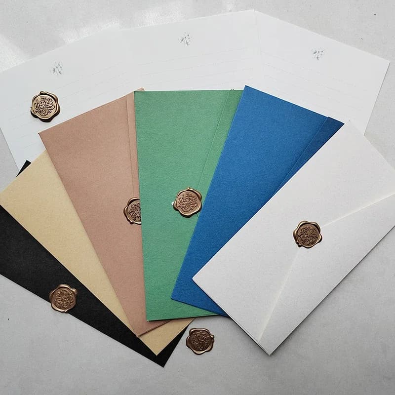 50pcs Envelope 22x11cm Small Business Supplies 200g Paper Kraft Postcard Giftbox Message Packaging Invitation Wedding Stationery