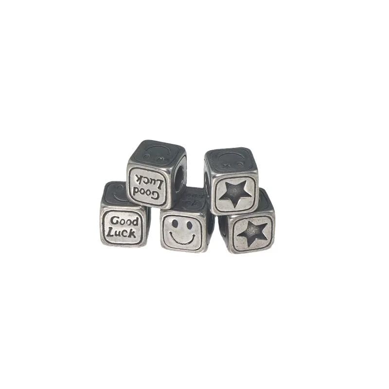 2Pcs 4mm Cubes Stainless Charms Lucky Star Pendant For jewelry Making Diy Bracelet Necklace Handmade Accessories Supplies