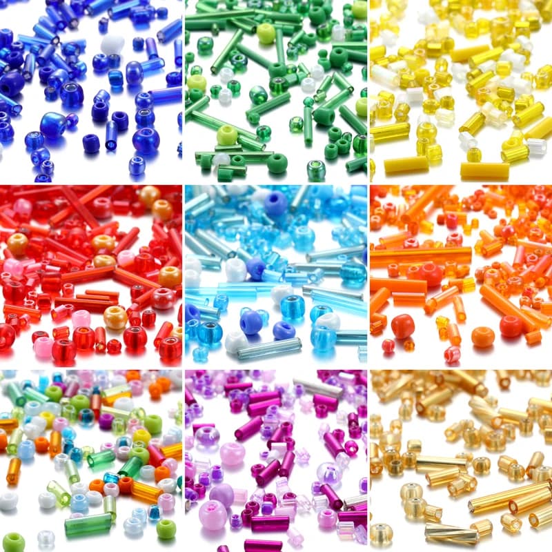 20Grams Mixed Small Beads Multi Shapes Crystal Beads Glass Beads Loose Spacer Bead for Jewerly Making DIY Bracelet Necklace W373