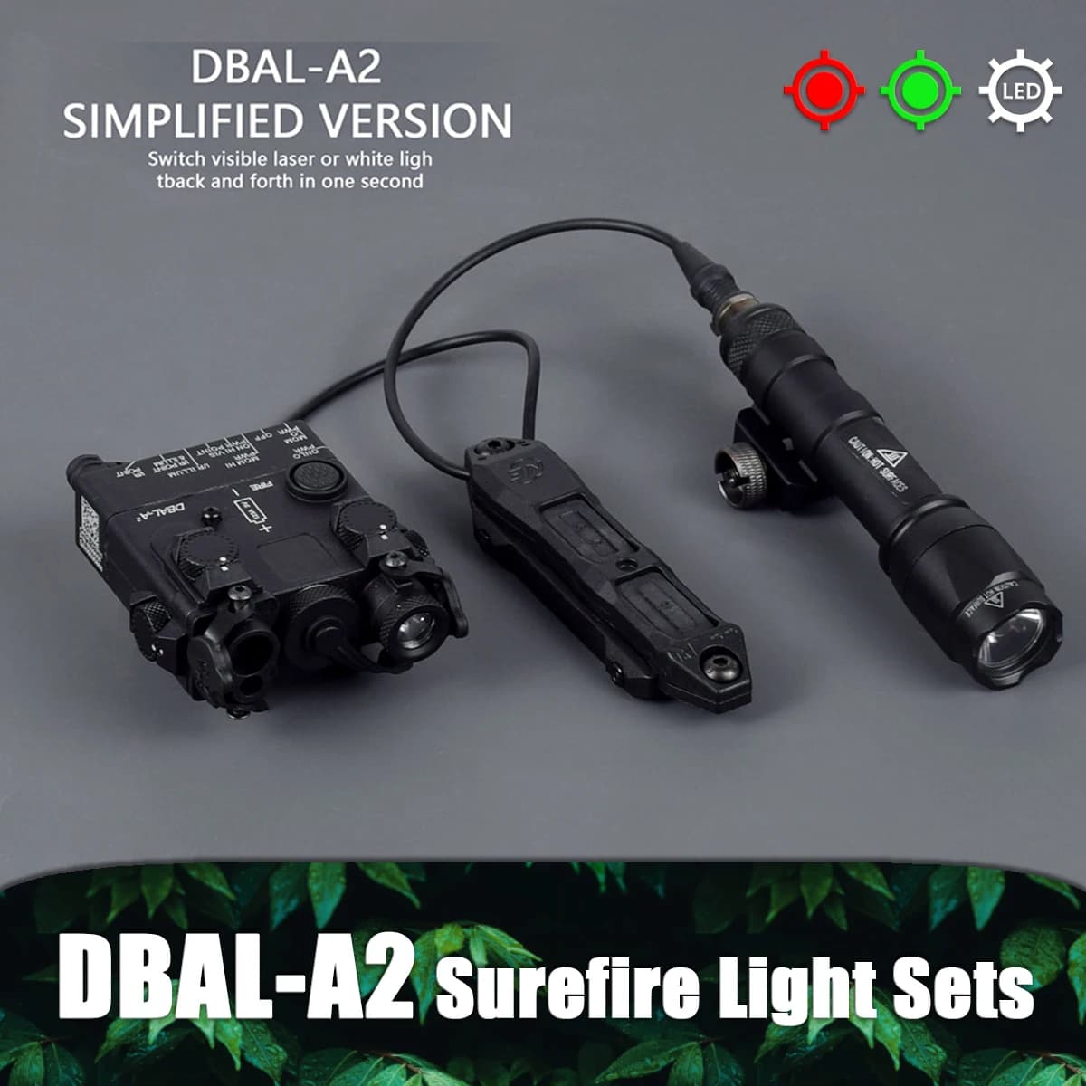 Tactical DBAL-A2 Simplified Version Weapon Surefire M300C M600C Flashlight Sets Red Green Dot Laser Sight For Airsoft 20mm Rail