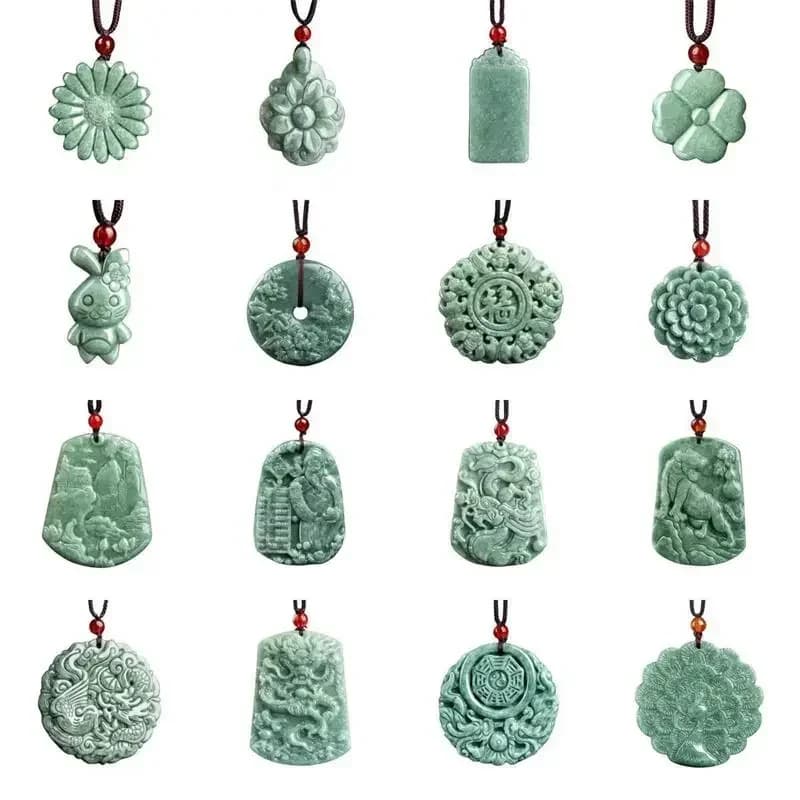 Green Burmese Jadeite Pendant Designer Fashion Real Jewelry Stone Luxury Amulets Charm Burma Jade Gift Necklace Emerald Natural