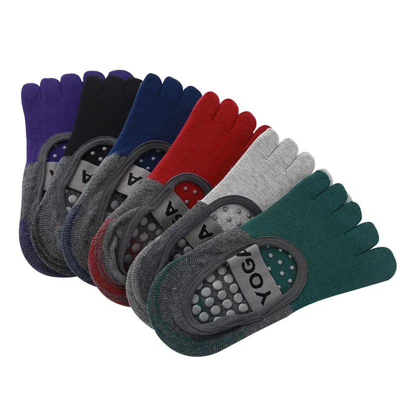 Five Fingers Yoga Socks Silicone Non-Slip Five Finger Socks for Women Backless Fitness Ballet Dance Cotton Gym Sock Professional