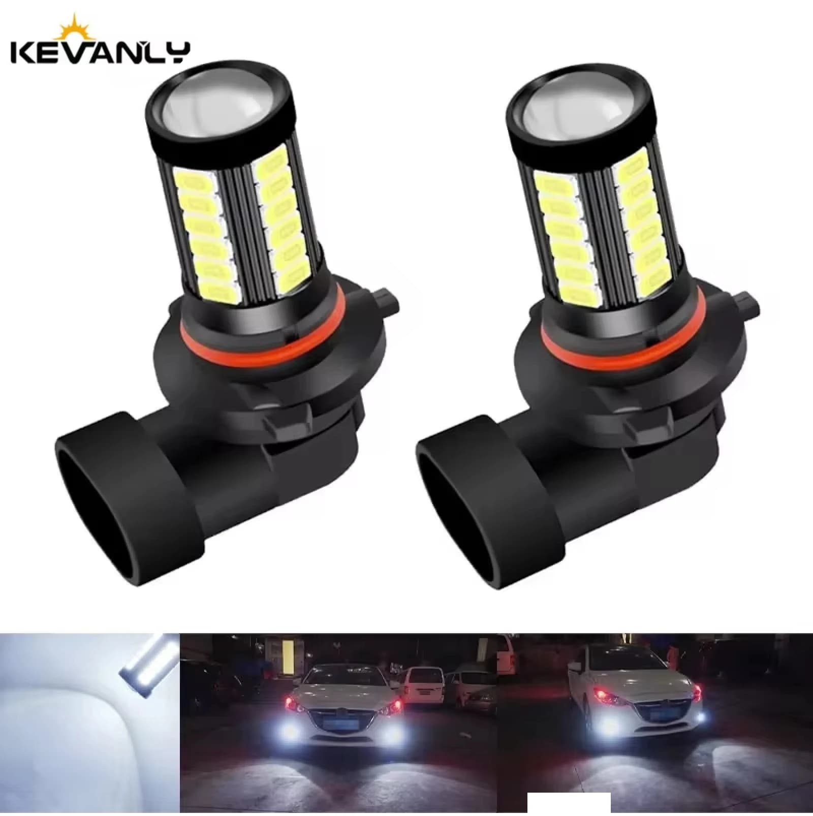 2pcs 12-24V H7 H4 H11 5730 Chips 33smd 9005 HB3 HB4 9006 LED Bulbs Fog Lamp Headlight Bulb Running Light Car Driving Light 6000K