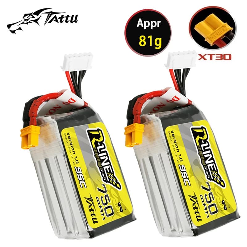 TATTU-R-LINE 1.0 14.8V Lipo Battery 750mAh 95C For RC Helicopter Quadcopter FPV Racing Drone Parts 4S Rechargeable Battery