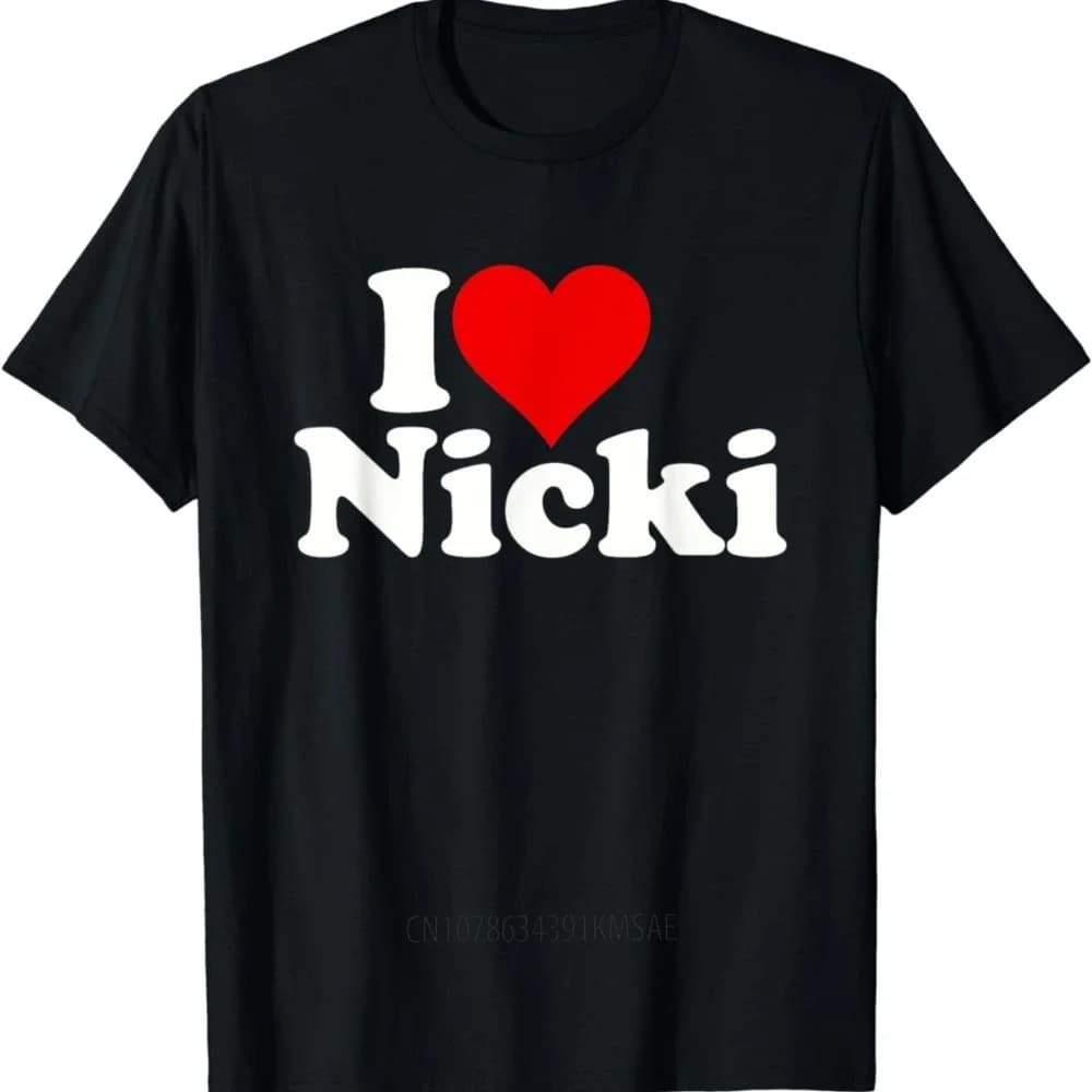 I LOVE HEART NICKI T-Shirt Vintage Clothes Graphic T Shirts Tops Shirts for Women Ropa De Mujer
