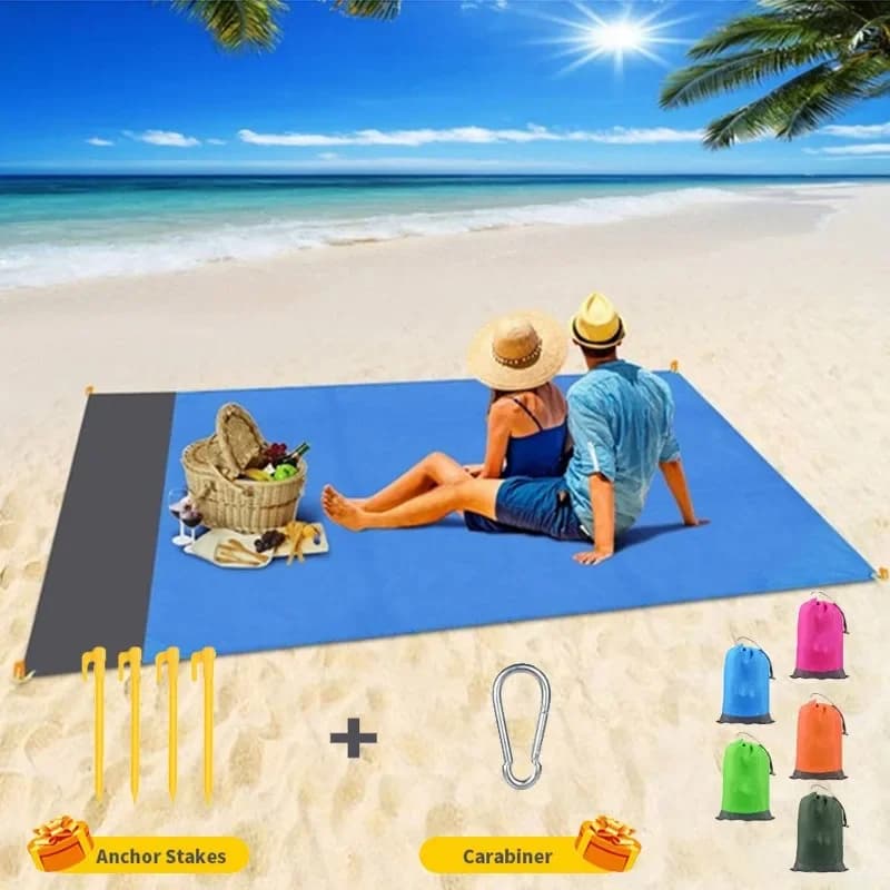 Waterproof Pocket Beach Mat Folding Beach Blanket Camping Mat Lightweight Lightweight Mat Outdoor Picnic Mat