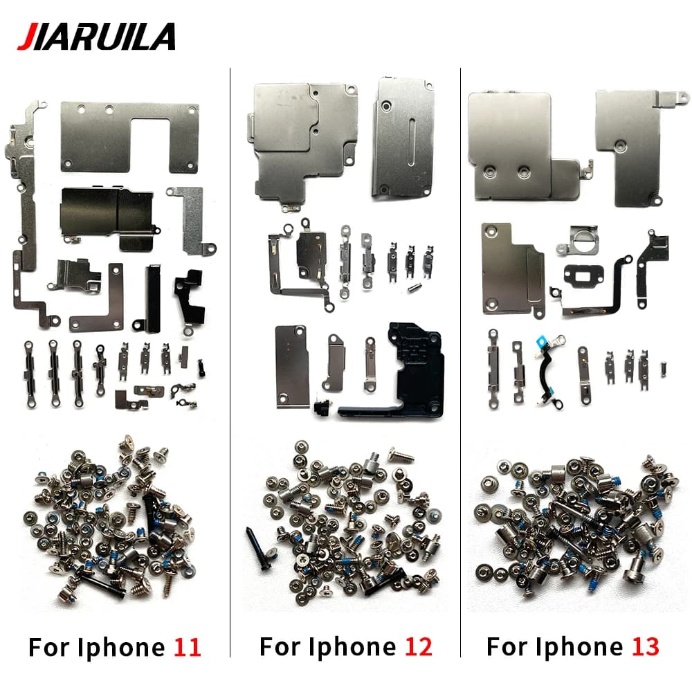 1set New Full Screws + Inner Metal Bracket Holder For Iphone 11 12 13 14 15 Pro Max Mini 14 Plus Inside Small Iron Parts