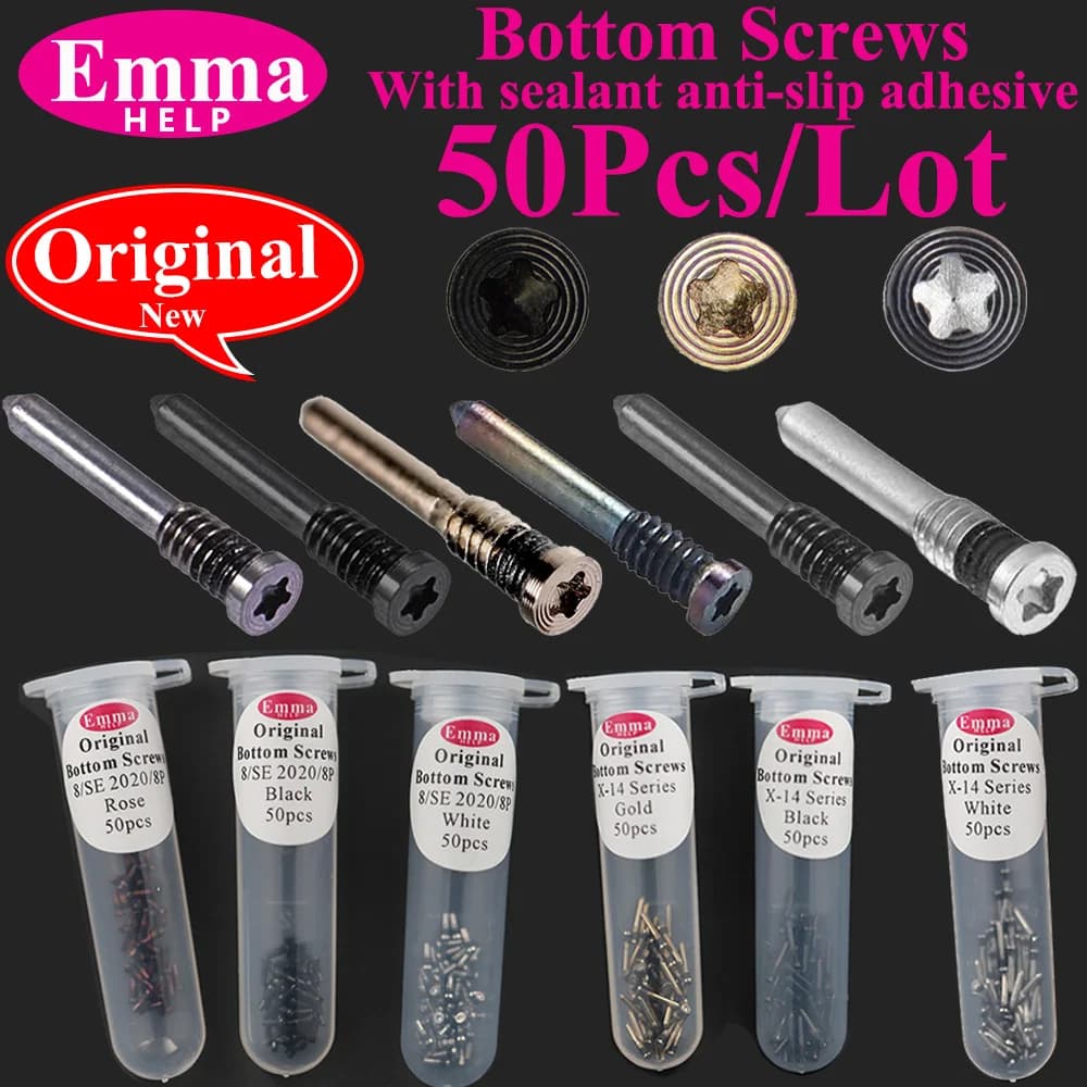 50Pcs Back Cover Bottom Screws for iPhone 15 14 11 12 Pro Max XS XR 7 8 Plus Pentalobe Bottom Dock Repair Screw Part Accessories