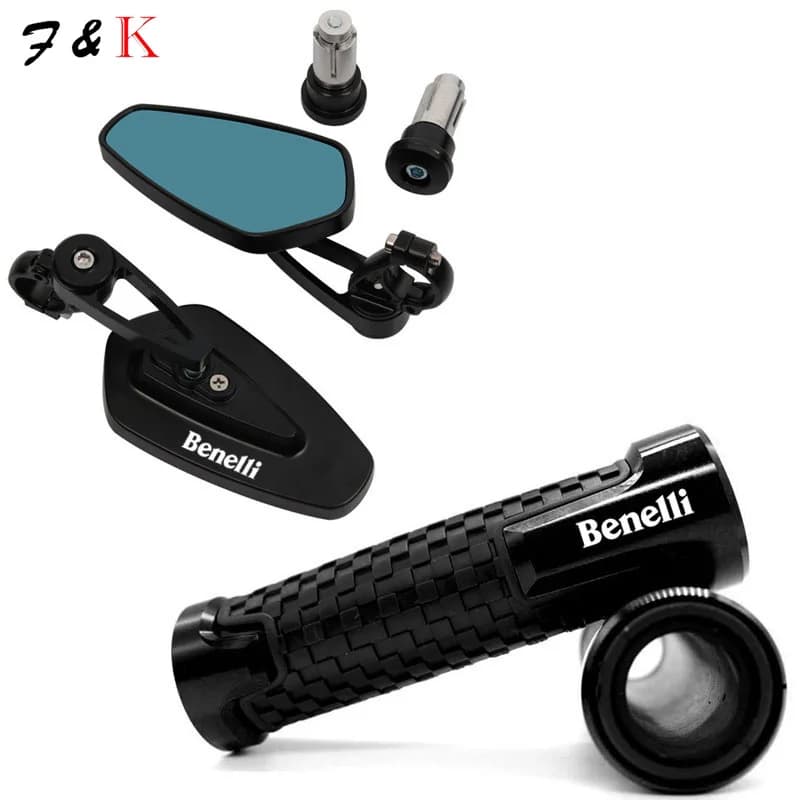 For BENELLI TNT 125 135 TNT125 TNT135 Motorcycle Aluminum Rear View Handle Bar End Side Rearview Mirrors handlebar Grips