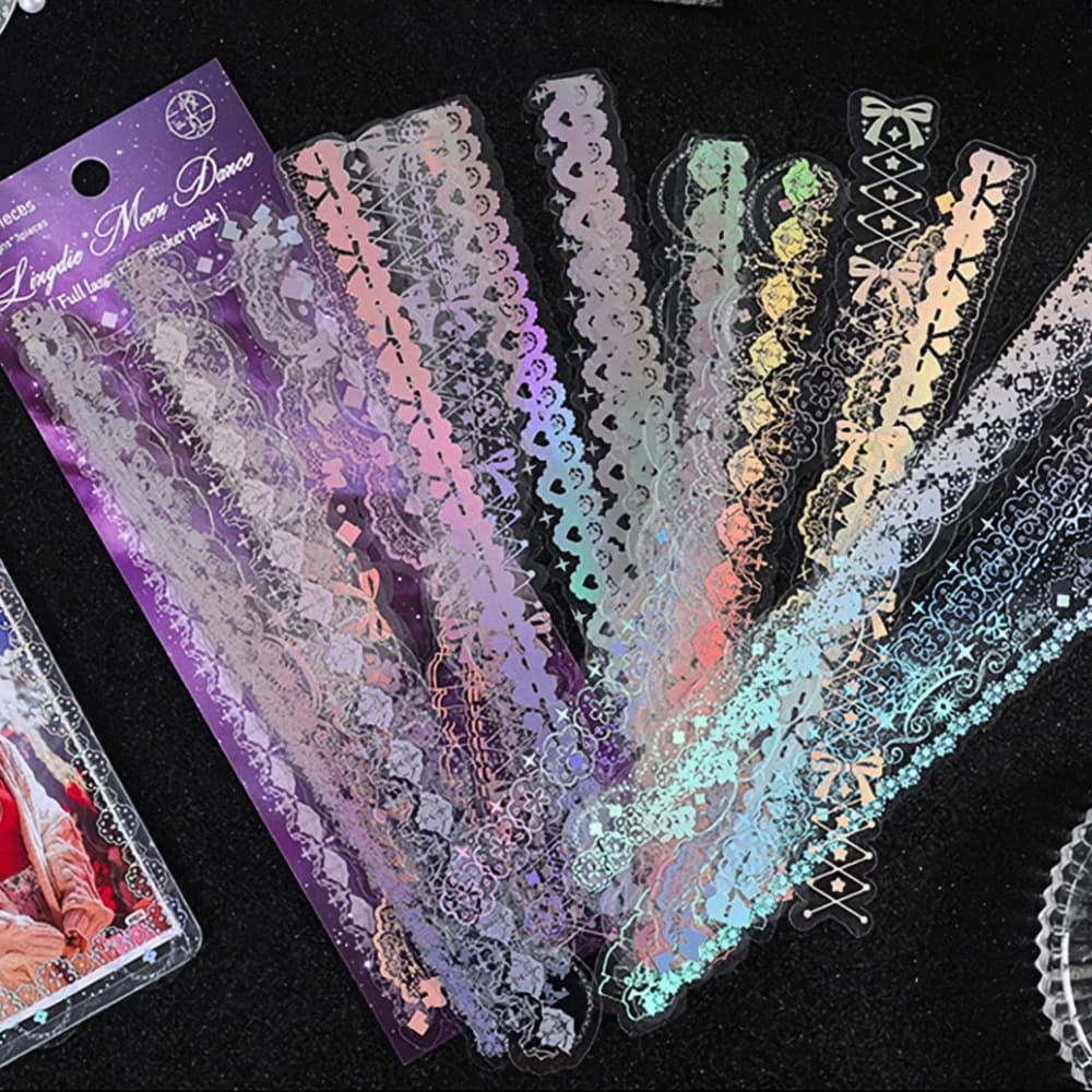 30 Sheets Korean Style Deco Sticker Pack - Cute & Stylish Holographic Foil Stamping Sticker for Kpop Toploader, Journals & More