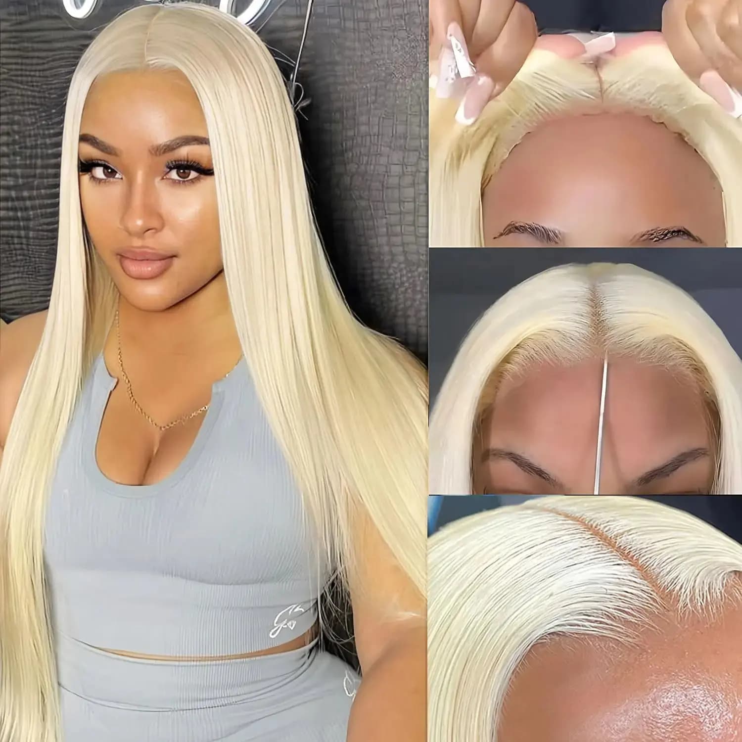 YKB 32 40 Inch Lace Front Wigs Human Hair 613 Blonde Straight 13x4 Honey Colored Preplucked 13x6 HD Lace Frontal Wig For Women