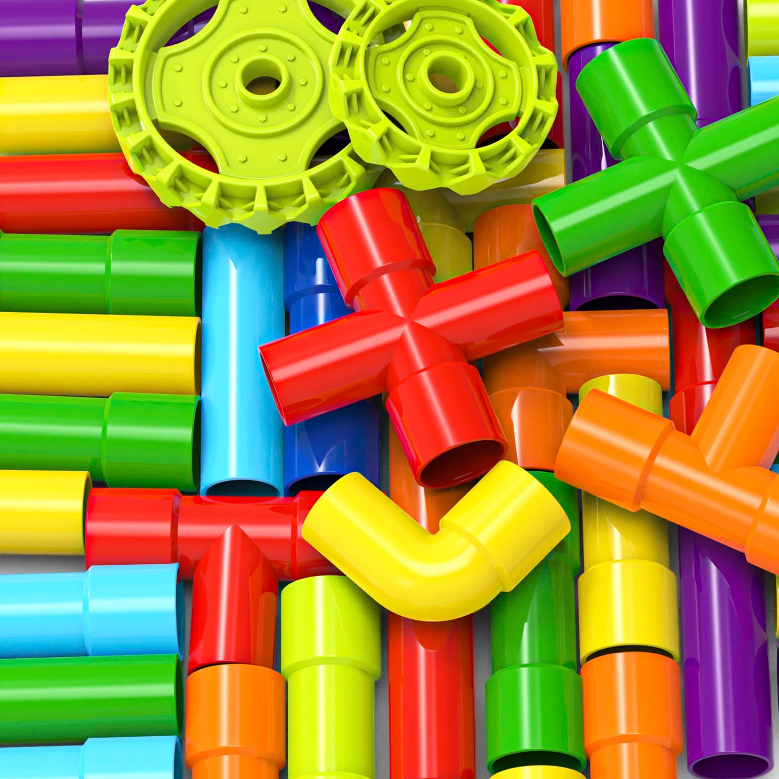 Building By Splicing Water Pipes With Building Blocks DIY Toys
