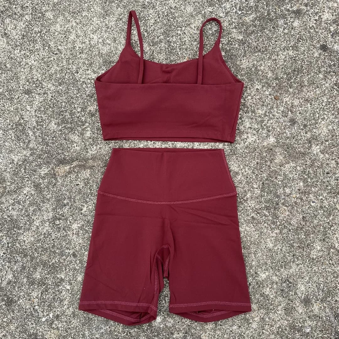 Solid Color gym bike Yoga Set short Legging +cross sport bra Tracksuit Athletic Women Gym Suit Comprehensive Training Jogging