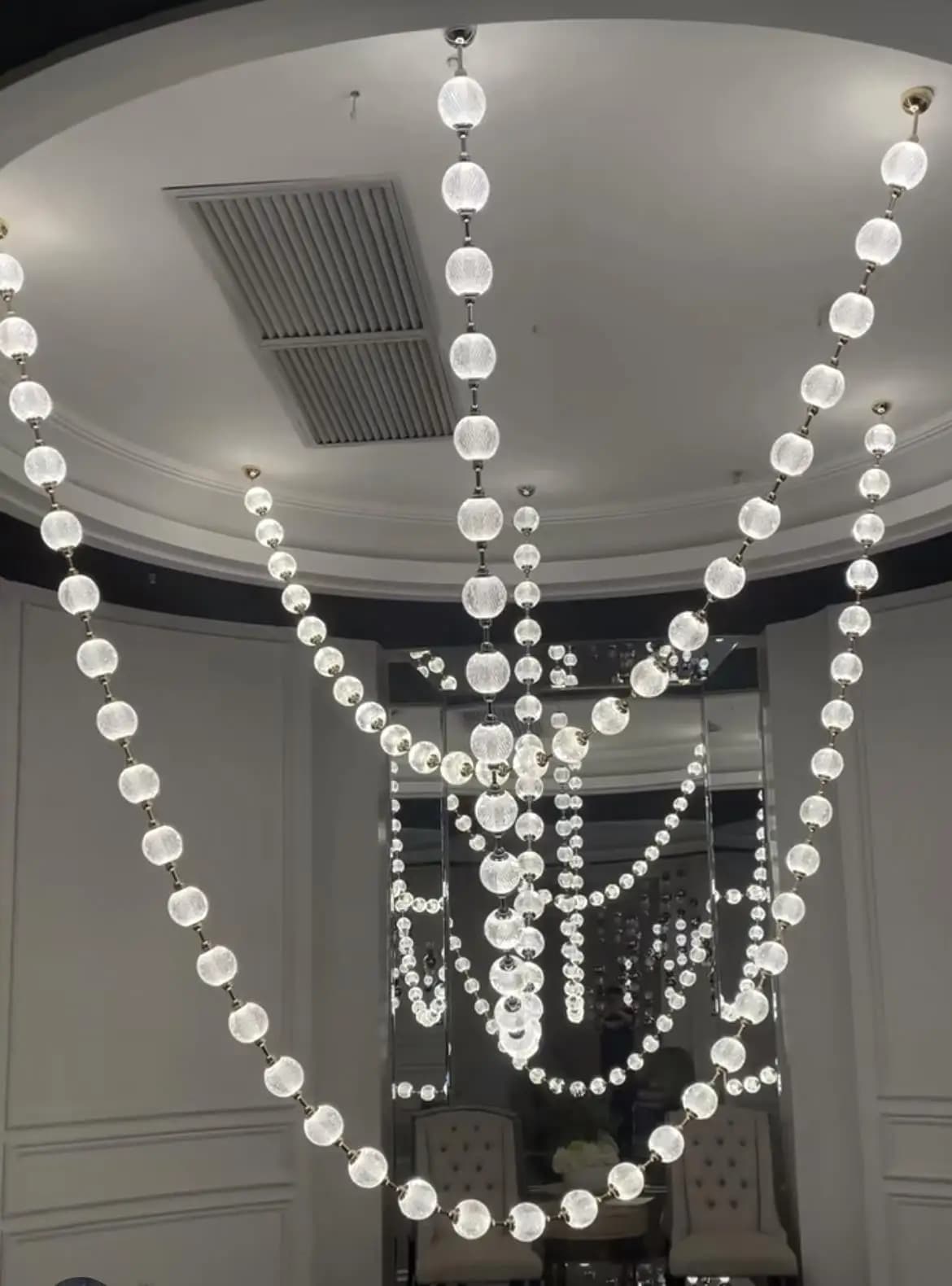 Necklace Design Led Chandelier Balls Staircase Decoration Bedroom Led Indoor Lighting Suspension for Living Room