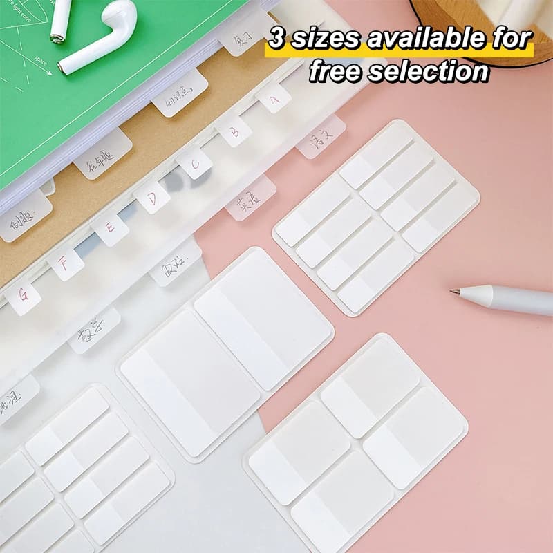 40/80/160 Pages Frosted Simple Pure White Index Stickers Transparent Label Stickers DIY Sticky Notes Office School Supplies