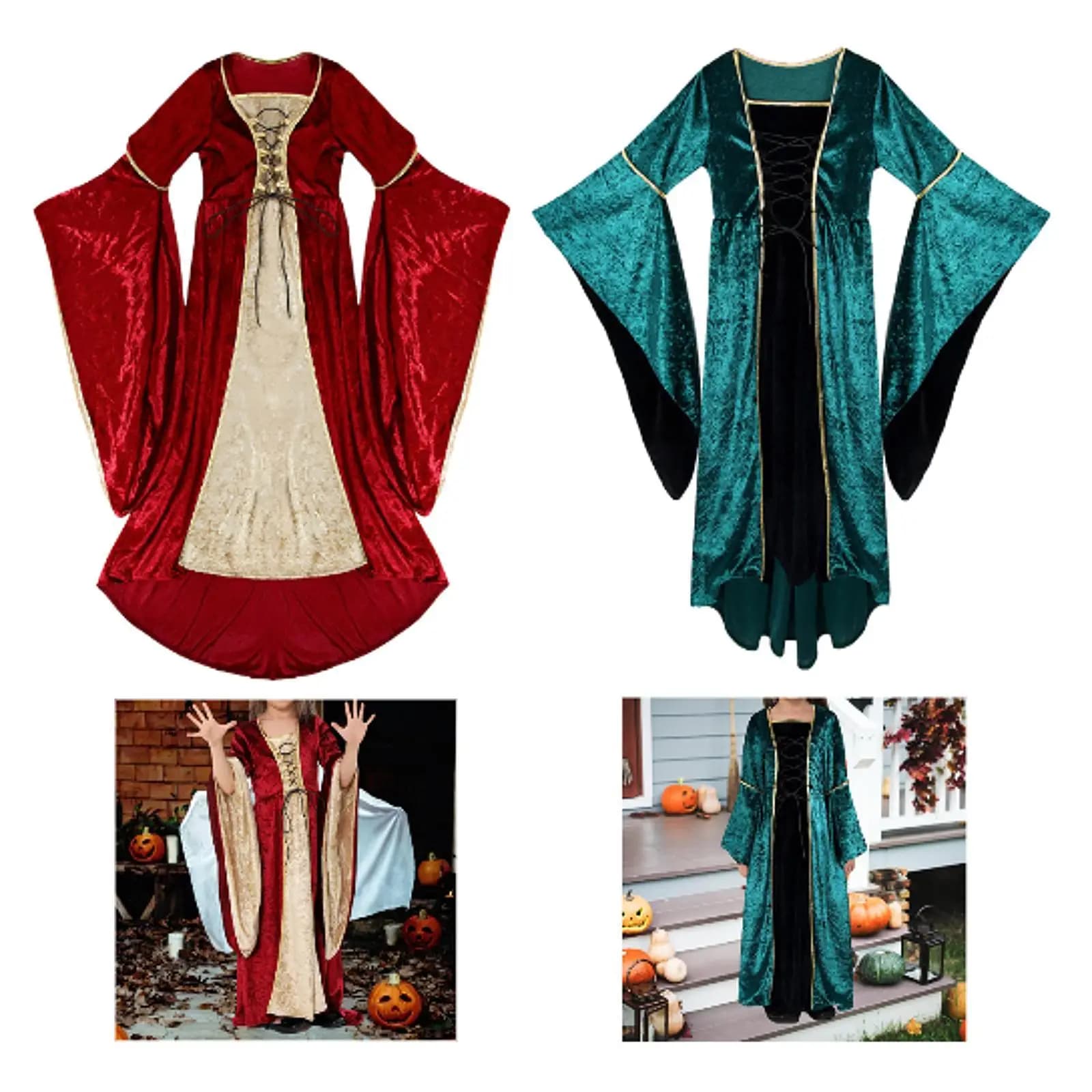 Halloween Children Performance Costume Medieval Renaissance Costume Dress for Fancy Dress Party Supplies Prop Stage Performance