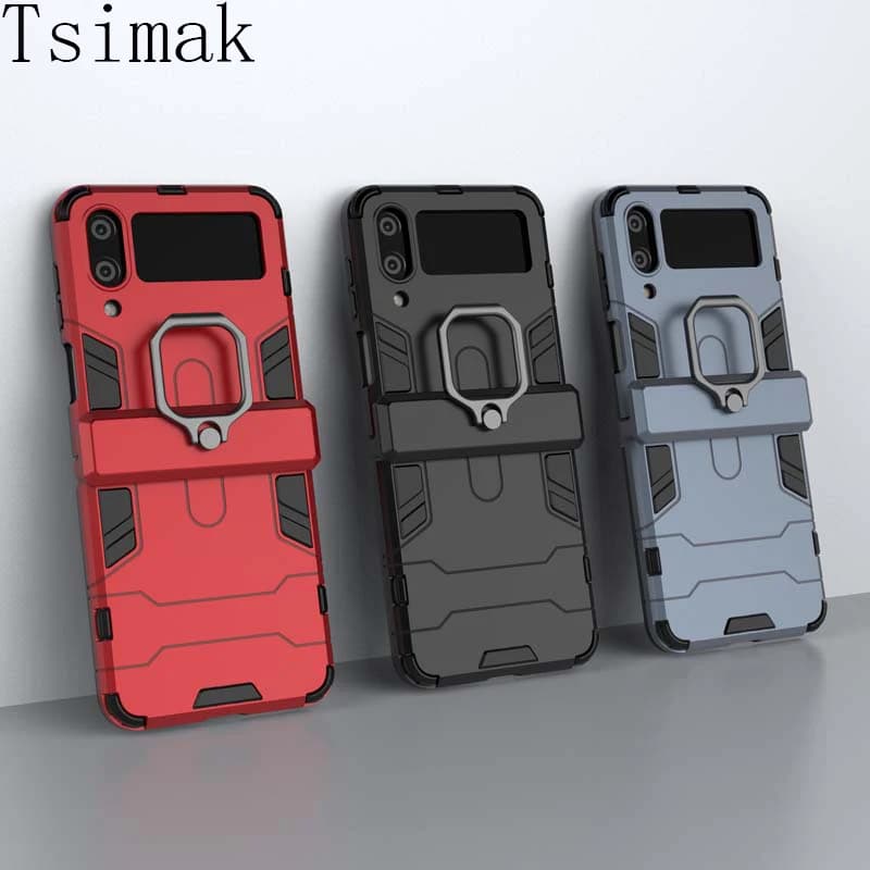 For Samsung Z Flip 4 Case Shockproof Ring Holder Back Coque for Samsung Galaxy Z Flip 4 ZFlip Flip4 5G Phone Cover
