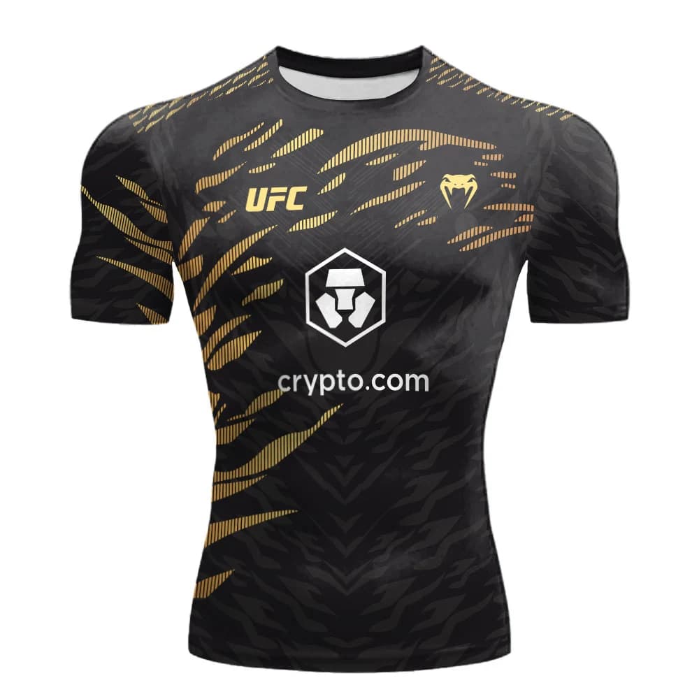 The 2025 summer new UFC T shirt European size large sized T shirt training suit workwear quick drying and breathable top