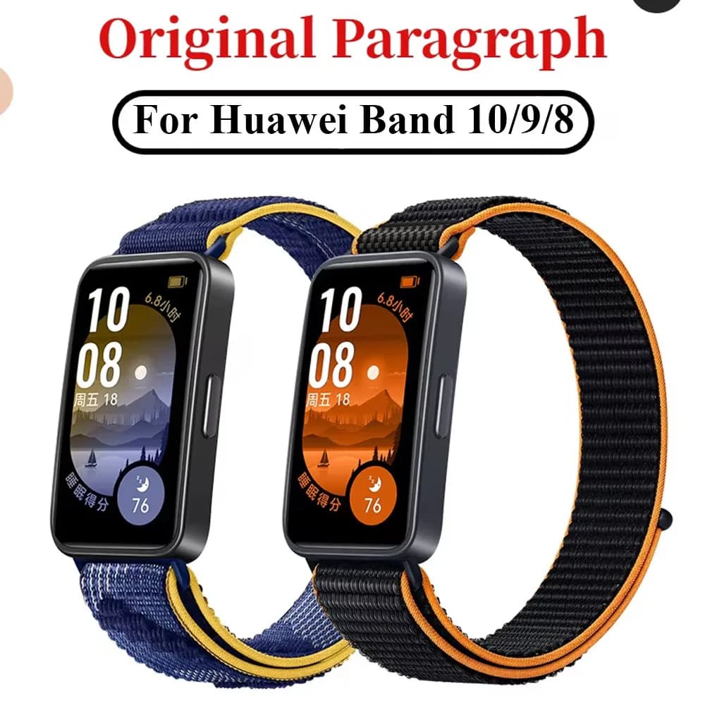 Sports Nylon Loop Strap for Huawei Band 10/9/8 Official Replacement Bracelet Belt Huawei Band 9/10 Wristband Correa Accessories