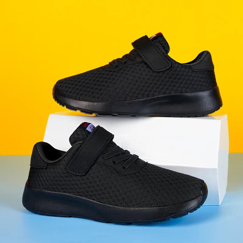 Boys' Breathable Running Shoes Lightweight Girls' Sports Shoes Seasonal Outdoor Children's Black Mesh Breathable Casual Shoes