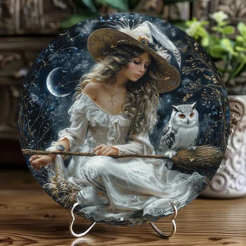 White Witch Themed Office Room Home Garage Cafe Decorations Sign, Halloween Gift, Gardening Farmhouse Wall Art Decoration