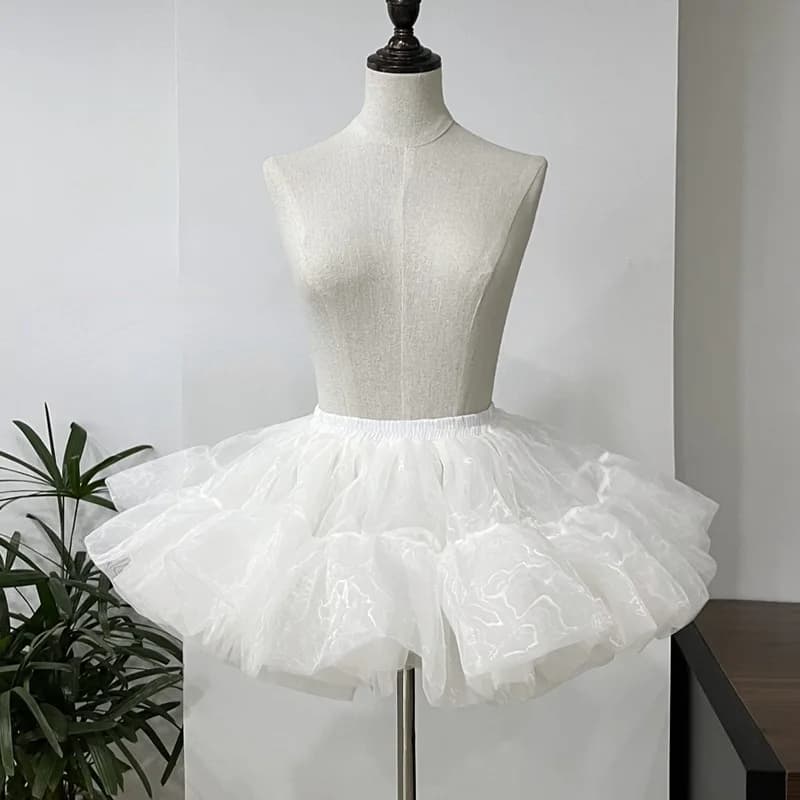 Fashionable Black Four Layers Puffy Petticoat Women's Mesh Skirt Party Performance Skirt