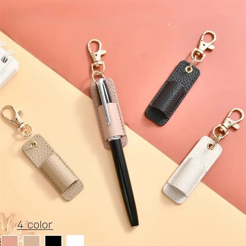 Neck Nurse Pen Clip Portable Keychain Compact Leather Pen Holder Office Pen Storage Clip