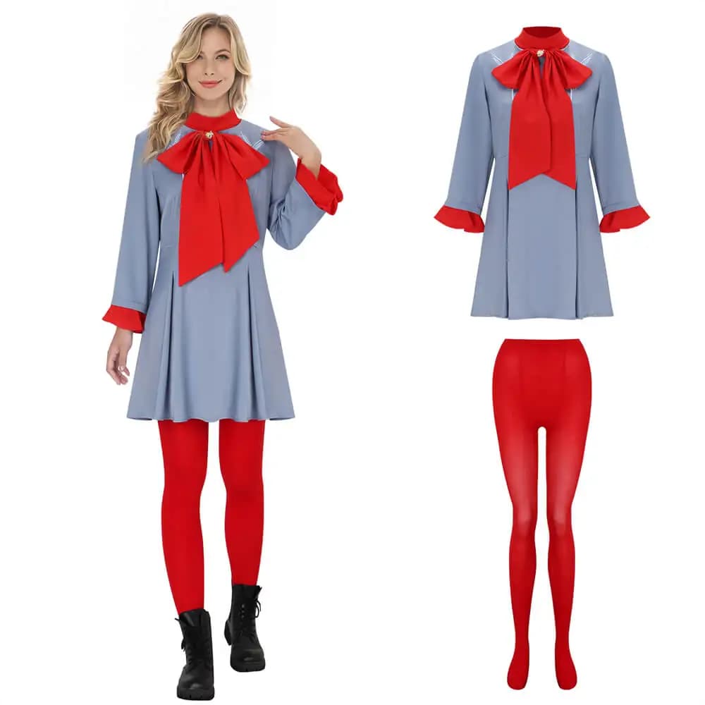 Die With A Smile Lady Cosplay Costume Gaga Blue Fancy Dress Halloween Party Takerlama