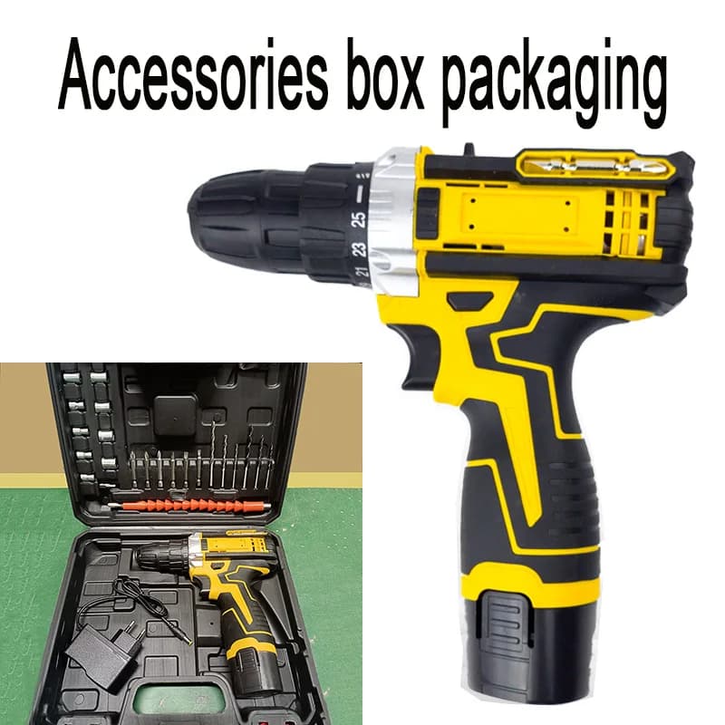 Lithium Electric Drill Electric Screwdriver Hand Electric Drill Electric Tool Set Multifunctional Accessory Box Packaging