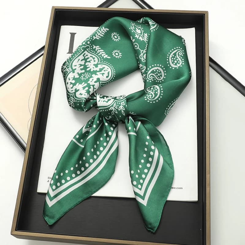Fashion Print Silk Hairbands Scarf Women 2025 Spring New Elagant Floral Bandana Neck Kerchief Head Bands Foulard Female Scarfs