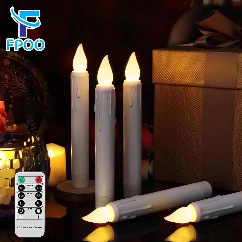 Flameless Led Candles White Battery Operated Flickering Flames Timer Remote Christmas Decoration 2024 Decorative Table Candles