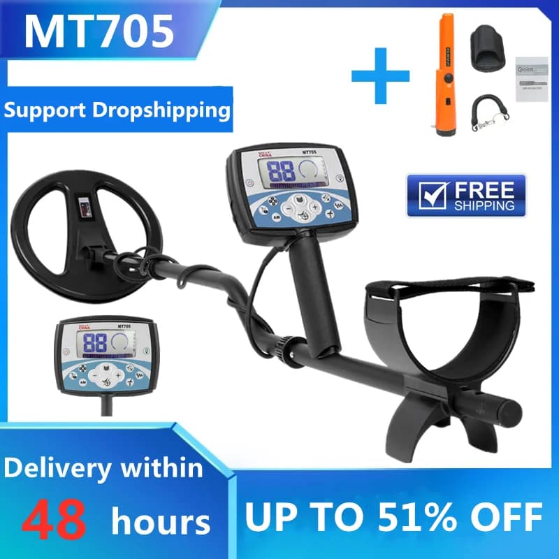 MT705 Metal Detector Pinpointer 270mm 18.75KHZ Waterproof Search Coil Gold Detectors Treasure Hunter Tracker Metal Finder