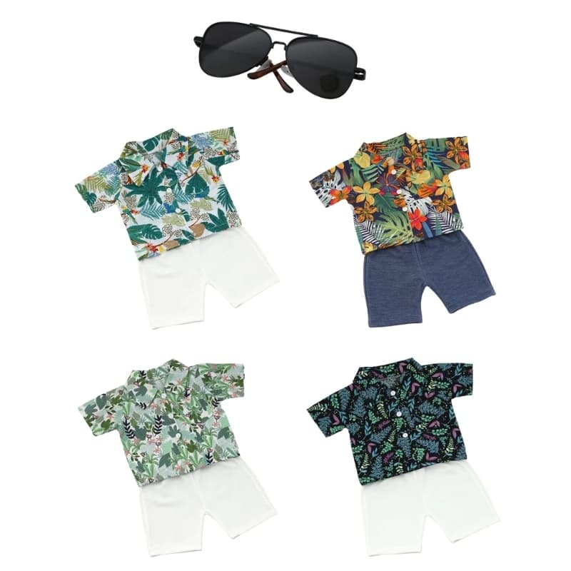 97BE Photoshoot Clothes Shirt Shorts Sunglasses Summer Beach Outfit for Boy