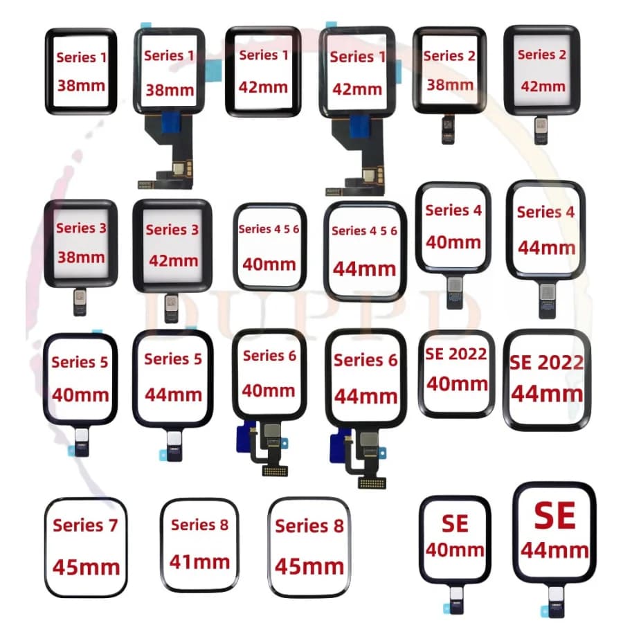 Touch Screen Digitizer Glass Lens Panel For Apple Watch Series SE 1 2 3 4 5 6 7 8 38mm 42mm 40mm 44mm TouchScreen Repair Parts