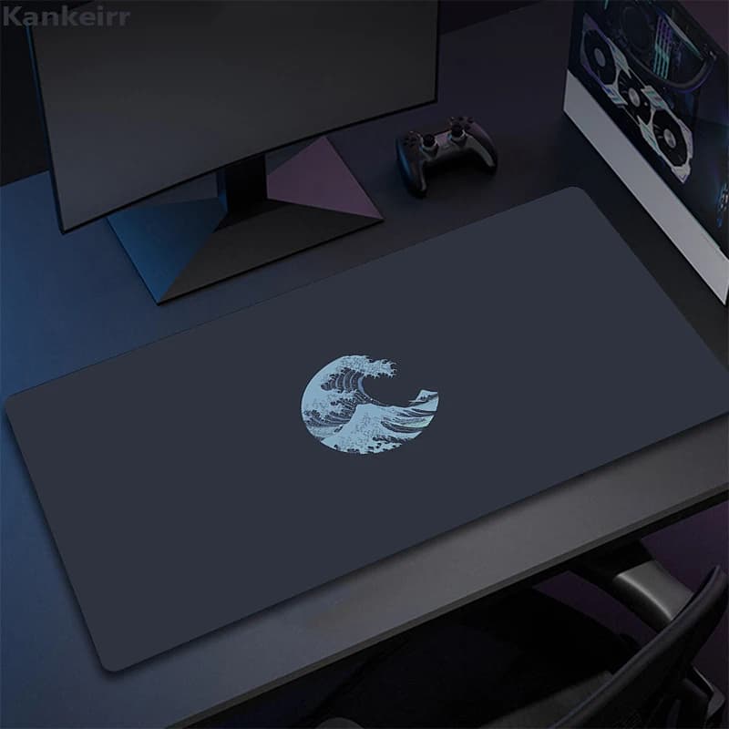 Great Blue Waves 900x400 Mouse Pad Gamer HD Custom Large Japanese Mousepad XXL Desk Mats Office Carpet Rubber Laptop Mouse Mats