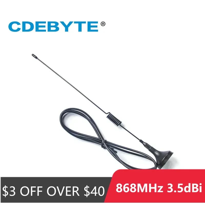 CDEBYE TX868-XPL-100 Wifi Antenna 868MHz 3.5dBi High Gain Omnidirectional SMA Interface Magnetic Base 1m Feeder Aerial Antena