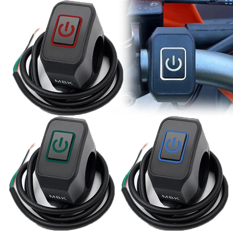 Universal Motorcycle Handlebar Switch Button 12V Button Connector Switch for Electric Star Pressure Waterproof Control Switch