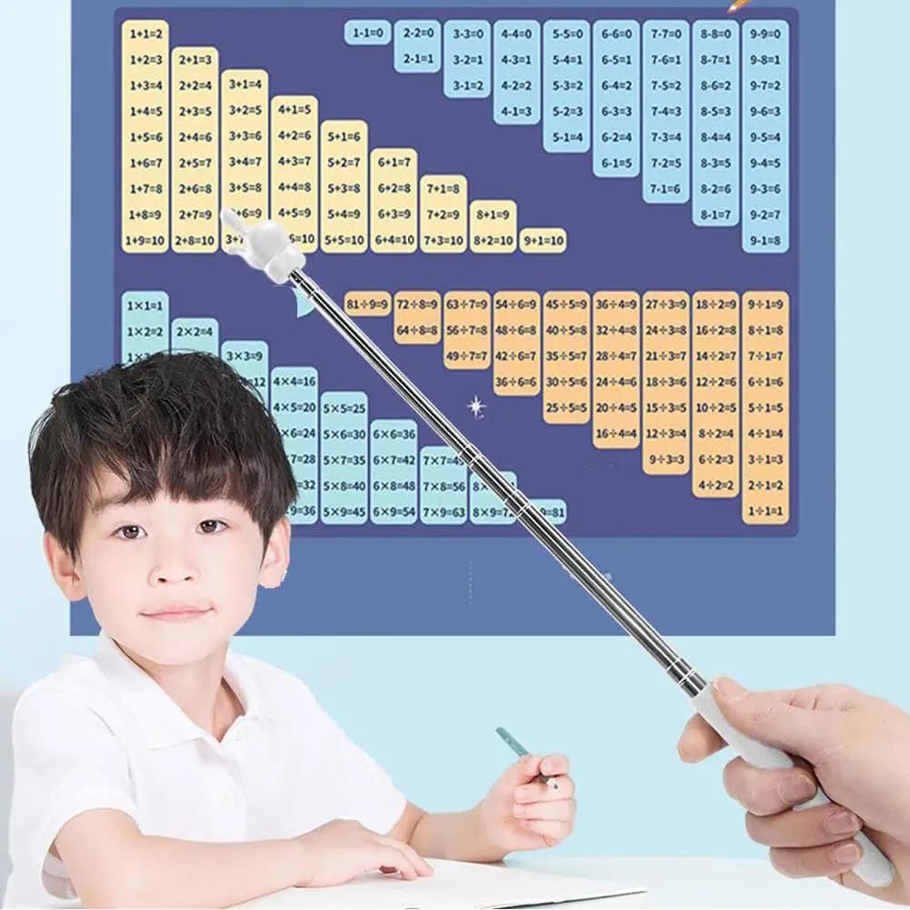 Retractable Teacher Pointer Finger Design Steel Telescopic Teaching Pointer Stick School Supplies Finger Reading Guide