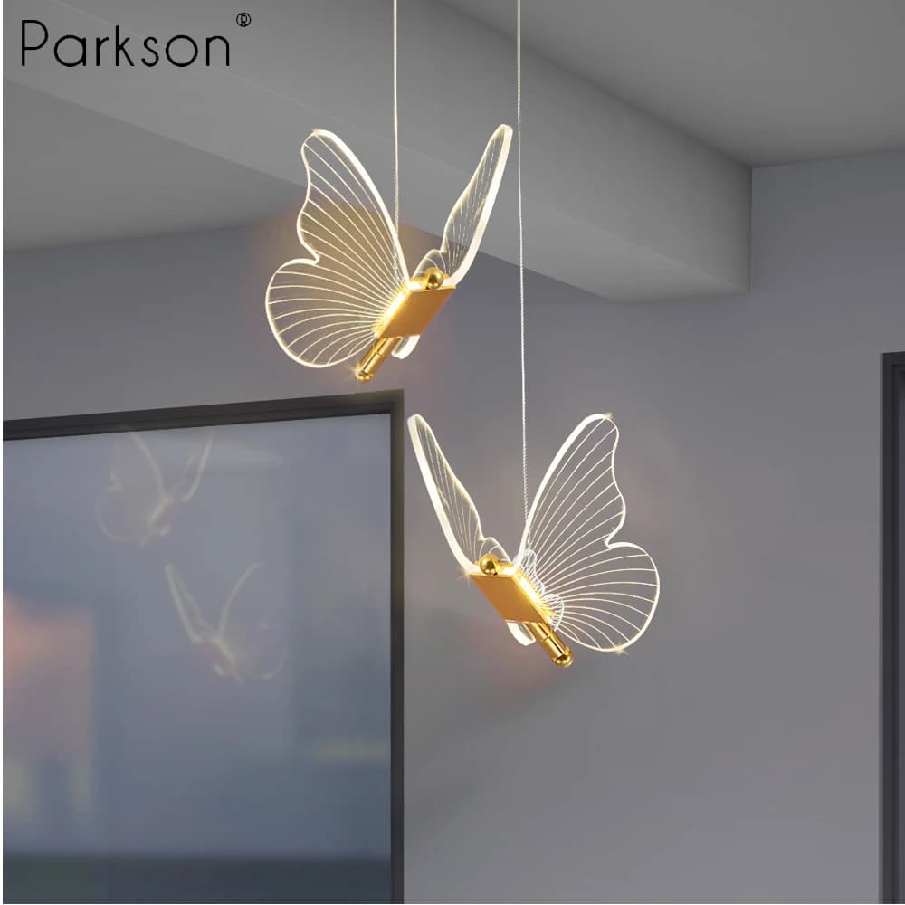 Butterfly LED Pendant Lights Nordic Ceiling Hanging Lamp Bedside Suspension Luminaire For Home Living Room Decor Indoor Lighting