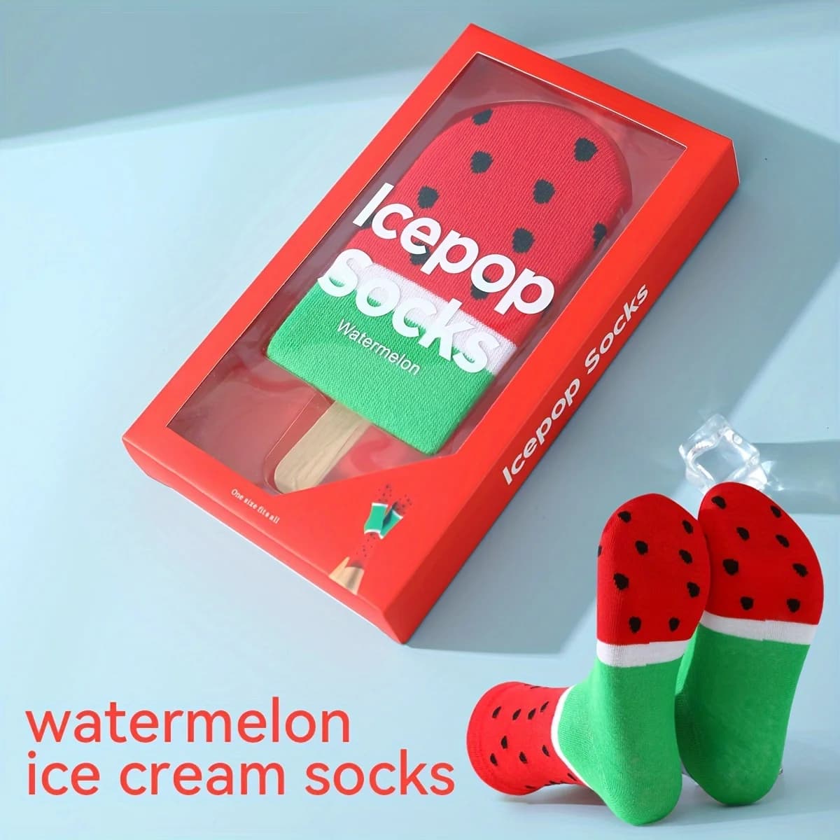A pair of unique watermelon personalized patterns for men and women, gift socks for friends on Halloween, all season collection