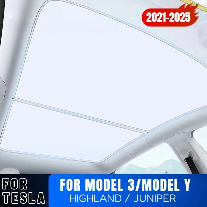 Sunroof Sunshades for Tesla Model 3 HIGHLAND 2024 Model Y JUNIPER 2025 Ice Cloth Buckle Sun Pare Glass Skylight Accessories