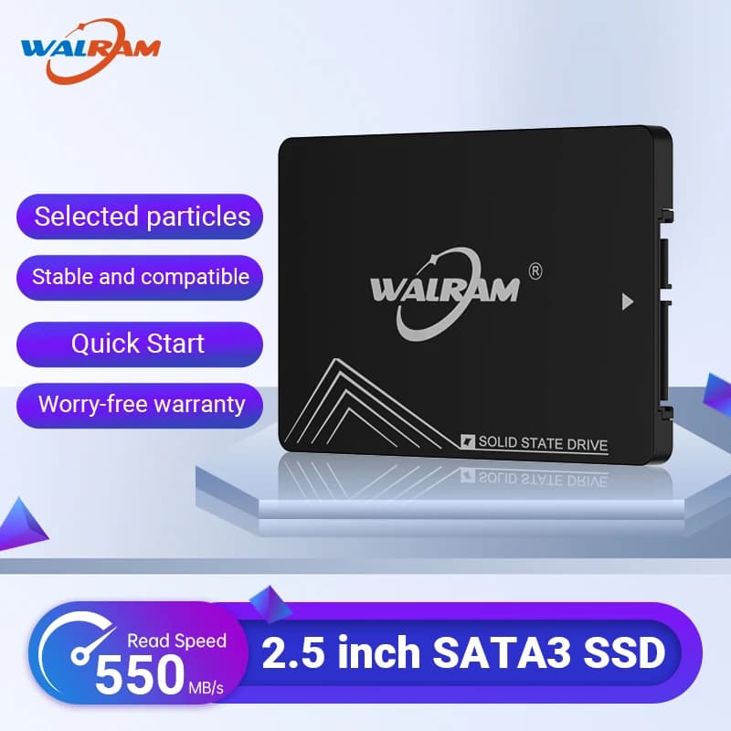 Walram 1TB SSD 2.5 SATA 3 SSD 120GB 128GB 240GB 256GB Hard Disk Internal Laptop HDD 480GB 512GB Solid State Drive For PC Desktop