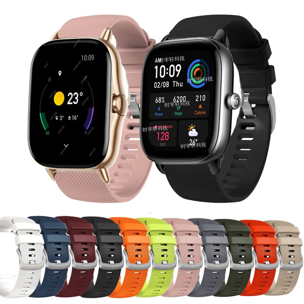 20mm Strap Silicone Band For Amazfit GTS 4 3 2E 2 Mini Sport Soft Bracelet For Amazfit Bip U Pro/S Lite/Bip 3 Watch Accessories