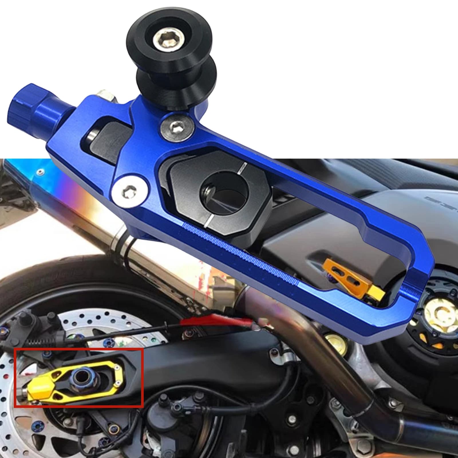 Motorcycle Chain Adjuster Swingarm Spools Sliders For YAMAHA MT-15 XSR-155 R15-V3