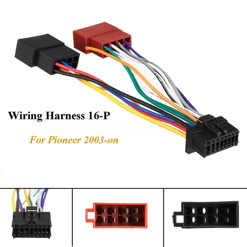 1 X Wiring Harness 16 Pin Car Stereo Radio Player ISO Wiring Harness Connector For Pioneer 2003-on